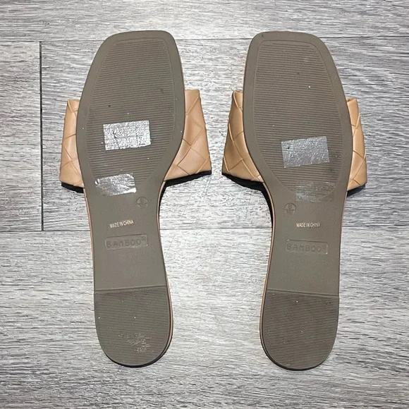 SOLD Bamboo | Braided Square Toe Slide Sandals Size 9 - Picture 3 of 3